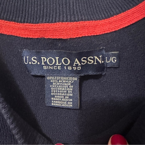 U.S. Polo Association Navy Blue Red Crewneck Pullover Size Large Men’s - Picture 7 of 7